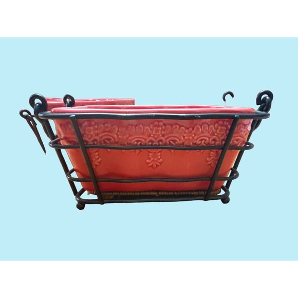 Temp-tations Temptations by Tara 1 Quart Casserole Dish Wire Basket Hot Plate - Picture 2 of 8